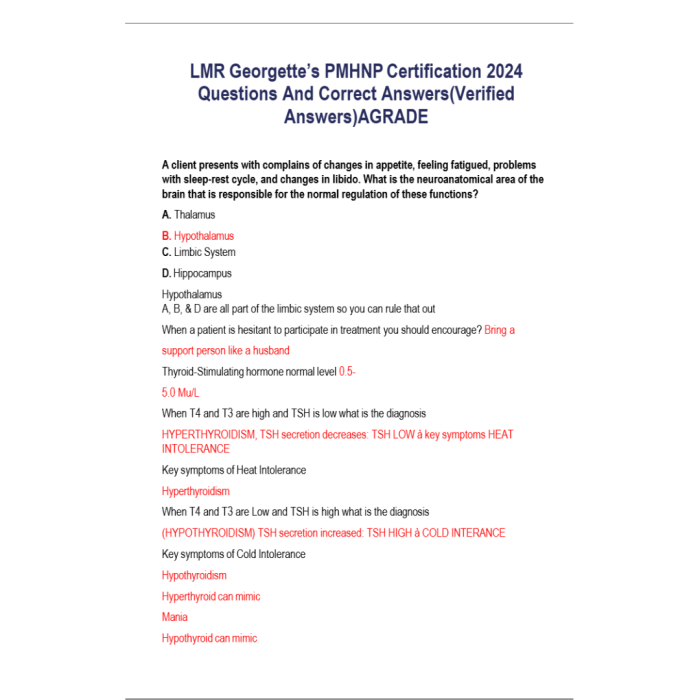 2024 LMR Georgettes PMHNP Certification Exam Latest 2024 Real Exam 630 Questions And Correct AnswersAgrade Test Bank Guide 2
