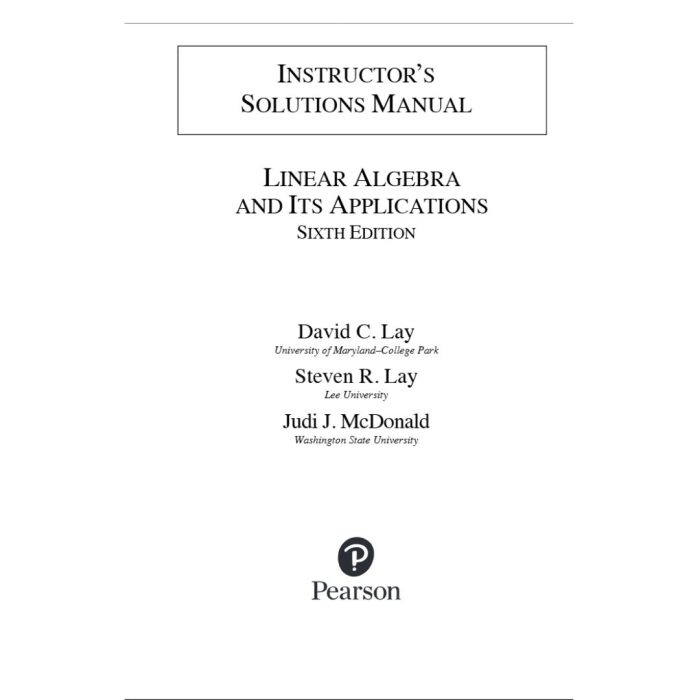 Algebra And Its Applications 6th Edition By David C. Lay 2