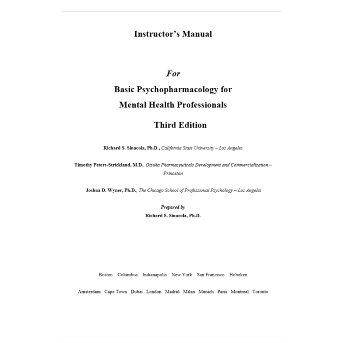 Basic Psychopharmacology for Mental Health Professionals 3rd Edition By Sinacola 2