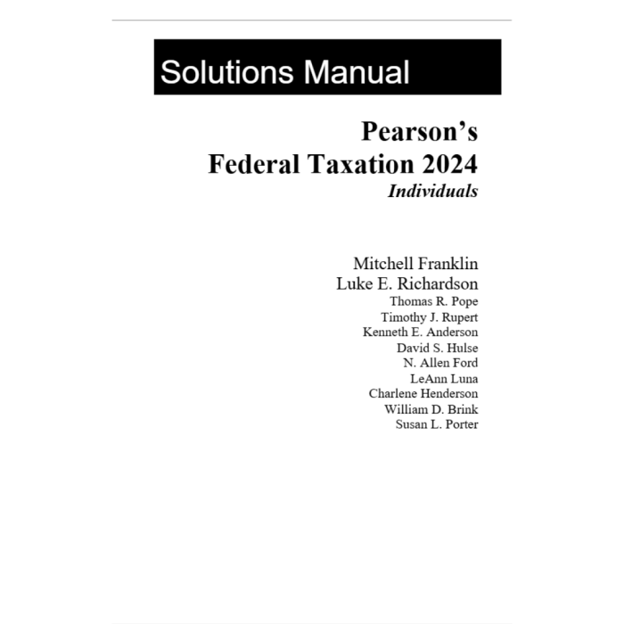 Pearsons Federal Taxation 2024 Corporations 37th Edition By Franklin 2