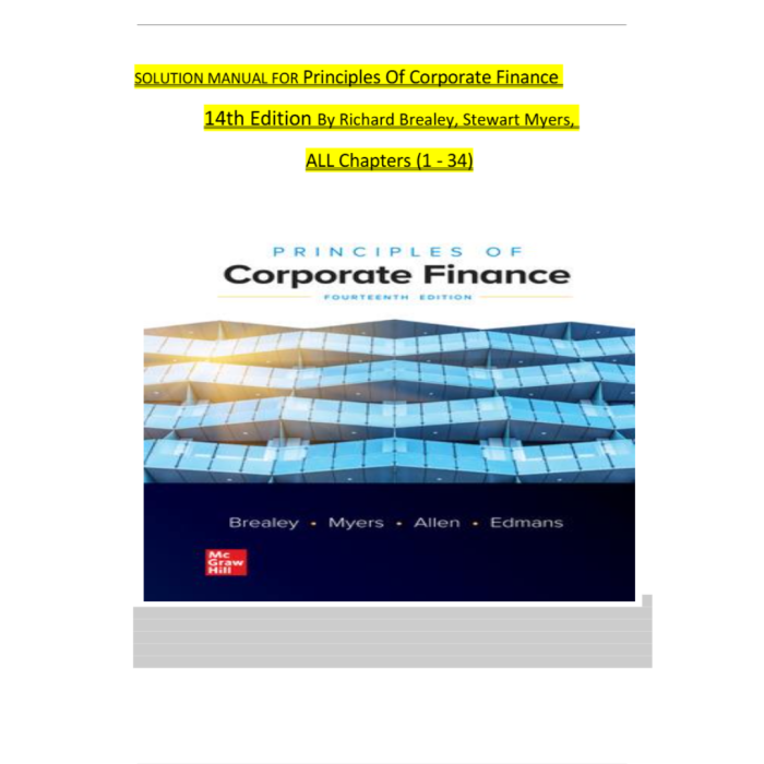 Principles of Corporate Finance 14th Edition By Brealey 2