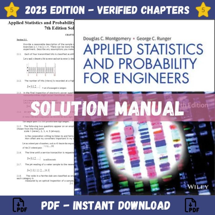 Solution Manual for Applied Statistics and Probability for Engineers 7th Edition Turton 2020