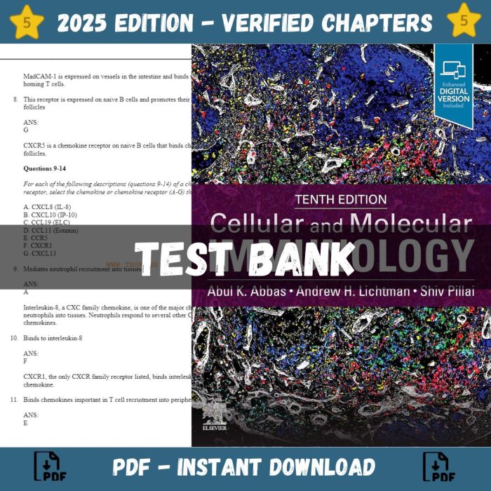 Test Bank – Cellular and Molecular Immunology, 10th Edition (Abbas, 2022)