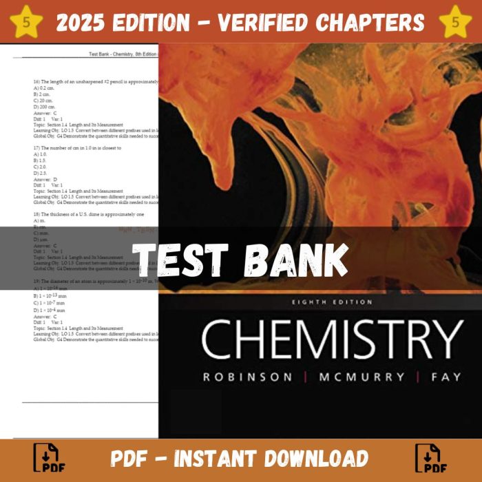 Test Bank – Chemistry, 8th Edition (Robinson, 2020)