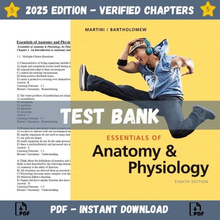 Test Bank Essentials of Anatomy Physiology 8th Edition Martini 2020 Test Bank Guide