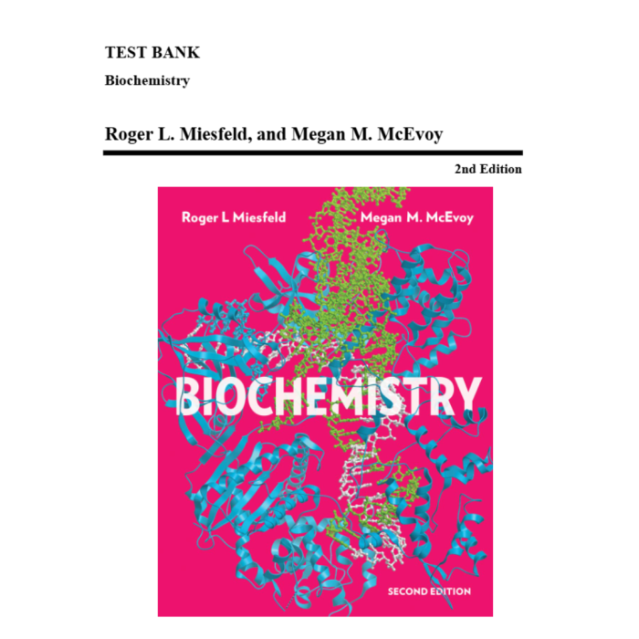 Test Bank For Biochemistry 2nd Edition By Miessfeld Test Bank Guide 2