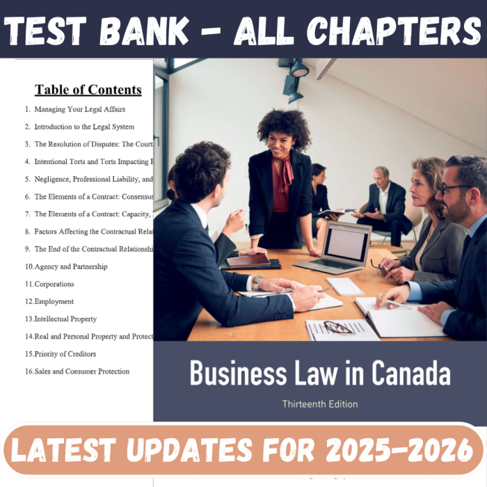 Business Law in Canada 13th Edition By Yates