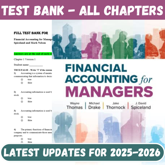 Financial Accounting for Managers 1st Edition By Thomas