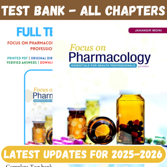 Focus on Pharmacology Essentials for Health Professionals 3rd Edition By Moini