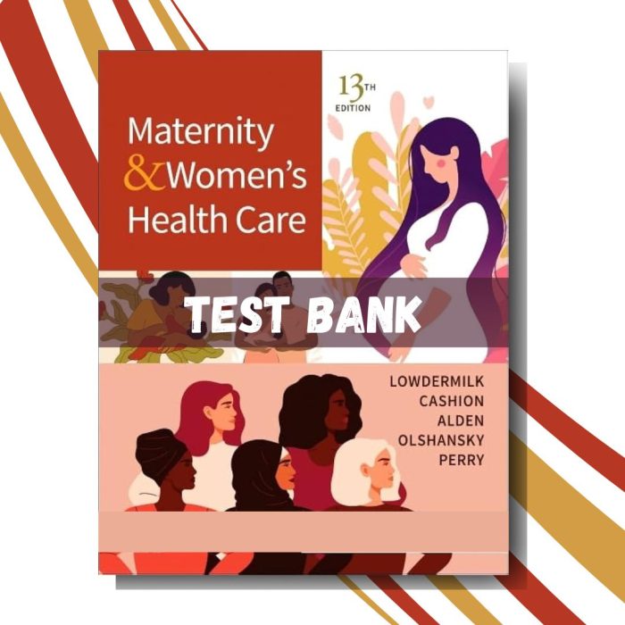 test Bank For Maternity and Women’s Health Care, 13th Edition (By Lowdermilk)