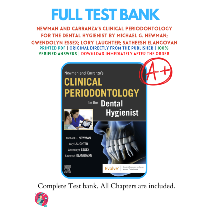 Test Bank For Newman and Carranzas Clinical Periodontology for the Dental Hygienist 1st Edition by Michael G Newman Test Bank Guide 2