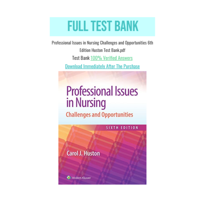 Test Bank For Professional Issues in Nursing Challenges and Opportunities 6th Edition By Huston Test Bank Guide 2