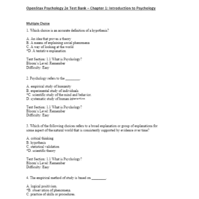 Test Bank For Psychology 2th edition By OpenStax Test Bank Guide 2