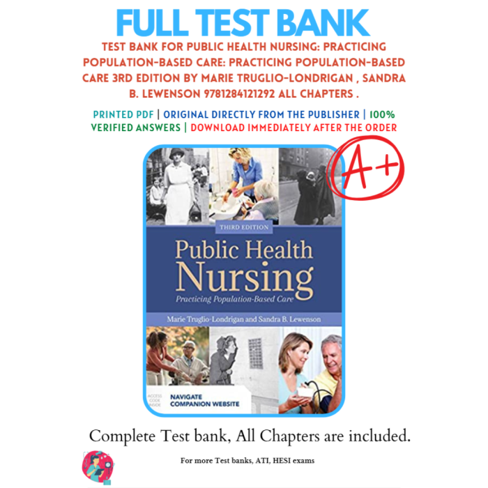 Test Bank For Public Health Nursing Practicing Population Based Care 3rd Edition By Marie Truglio Test Bank Guide 2