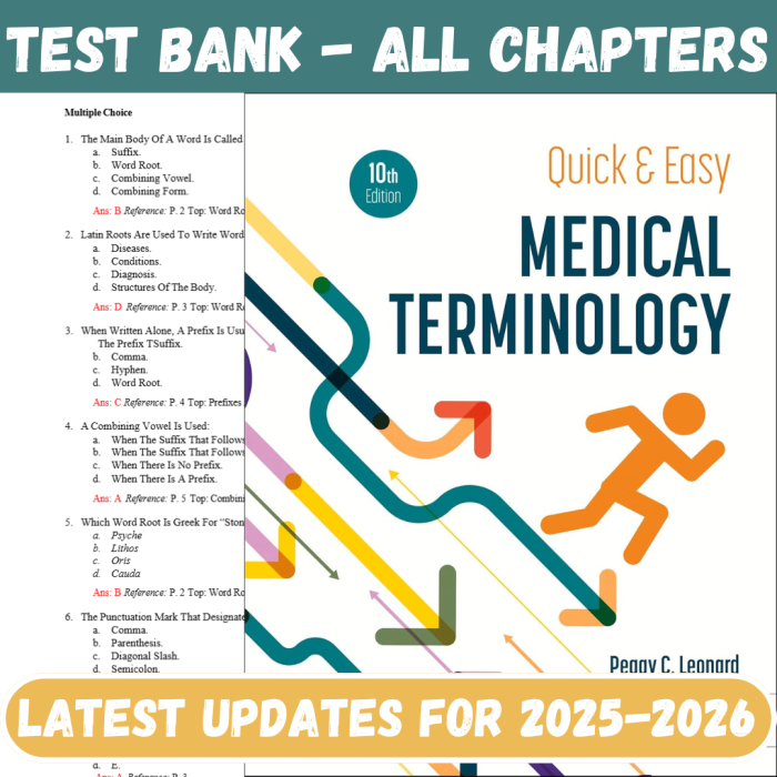 Quick and Easy Medical Terminology, 10th Edition By Peggy C. Leonard