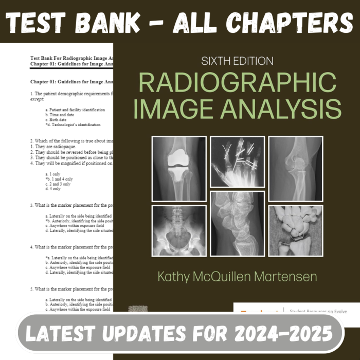 Test Bank For Radiographic Image Analysis 6th Edition All Chapters Included