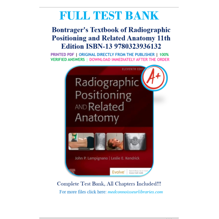 Test Bank For Radiographic Positioning Related Anatomy 11th Edition By John Lampignano Test Bank Guide 2