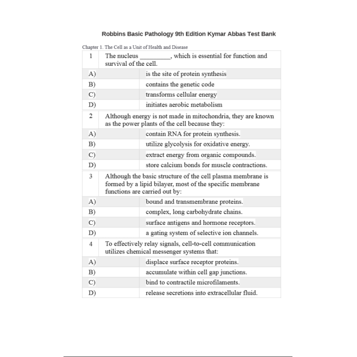 Test Bank For Robbins and Cotran Pathologic Basis of Disease 9th Edition By Kumar Test Bank Guide 3