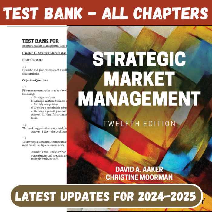Test Bank For Strategic Market Management, 12th Edition by David A. Aaker, Christine Moorman All Chapters Included