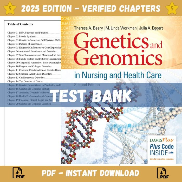 Test Bank – Genetics and Genomics in Nursing and Health Care, 2nd Edition (Beery, 2019)
