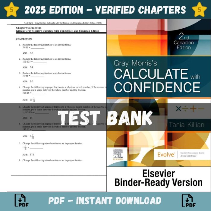 Test Bank – Gray Morris’s Calculate with Confidence, 2nd Canadian Edition (Killian, 2022)