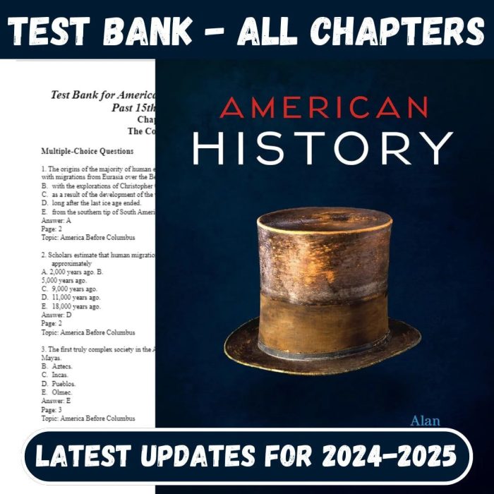 Test Bank for American History Connecting with the Past 15th Edition