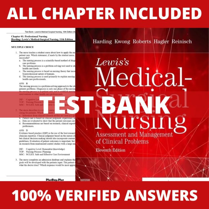 Test Bank for Lewiss Medical Surgical Nursing 11th Edition Harding 2019 Test Bank Guide