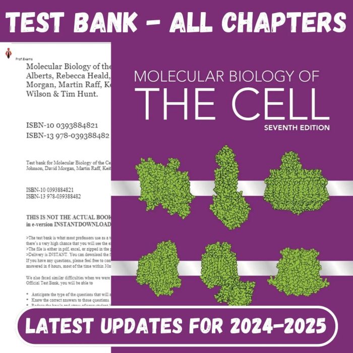 Test Bank Molecular Biology of the Cell 7th Edition by Bruce Alberts,