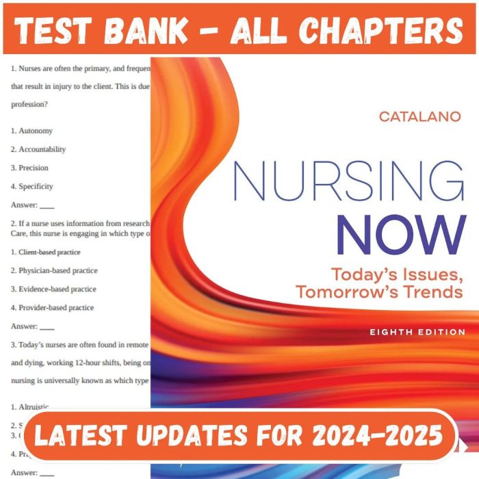 Test Bank Nursing Now: Today's Issues, Tomorrows Trends 8th Edition | All Chapters Included