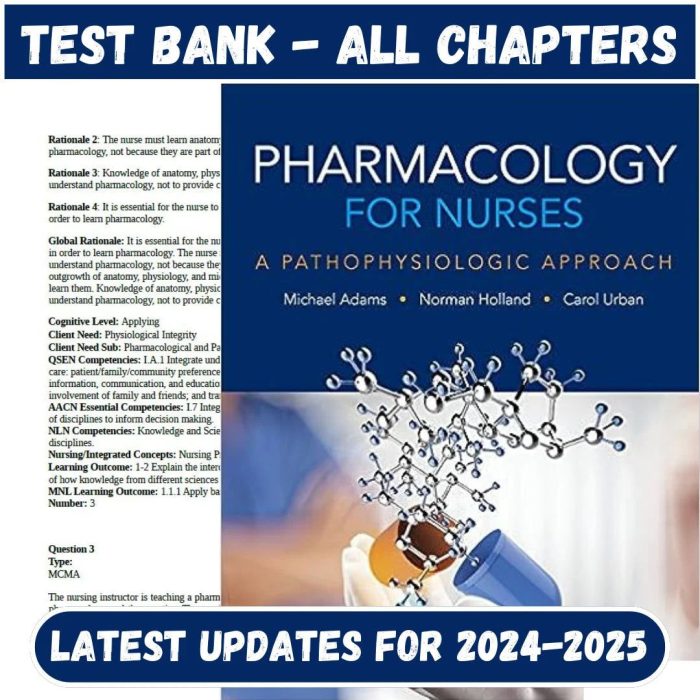 Test Bank Pharmacology for Nurses A Pathophysiologic Approach 5th Edition Adams | All Chapters Included