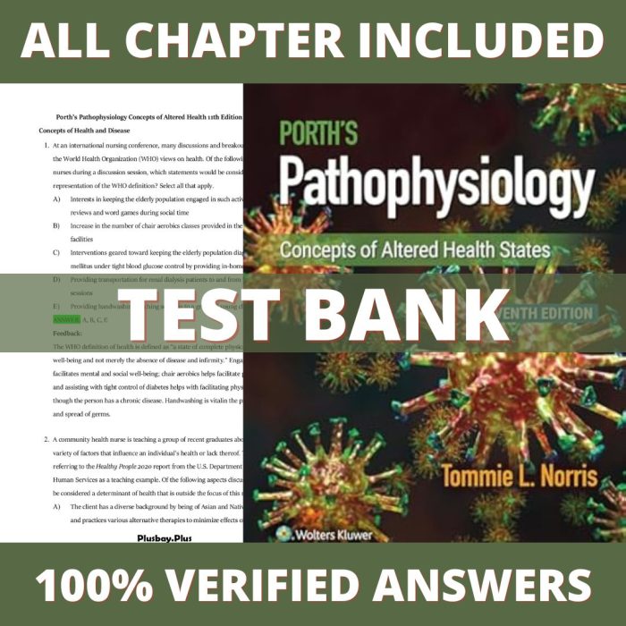 Test Bank for Porths Pathophysiology Concepts of Altered Health States 11th Edition Norris 2024 Test Bank Guide