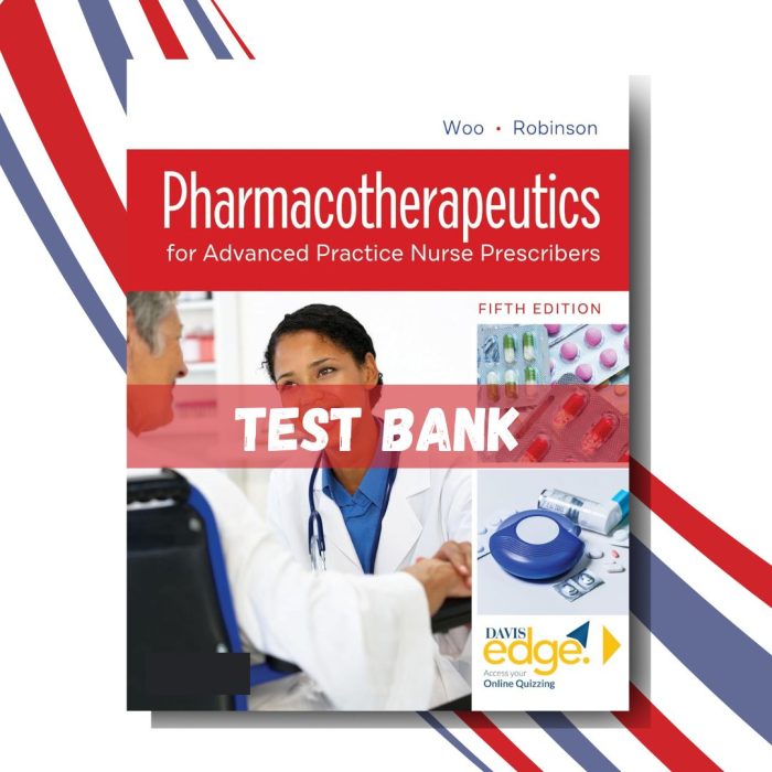 Test bank for Pharmacotherapeutics for Advanced Practice Nurse Prescribers 5th Edition (Robinson